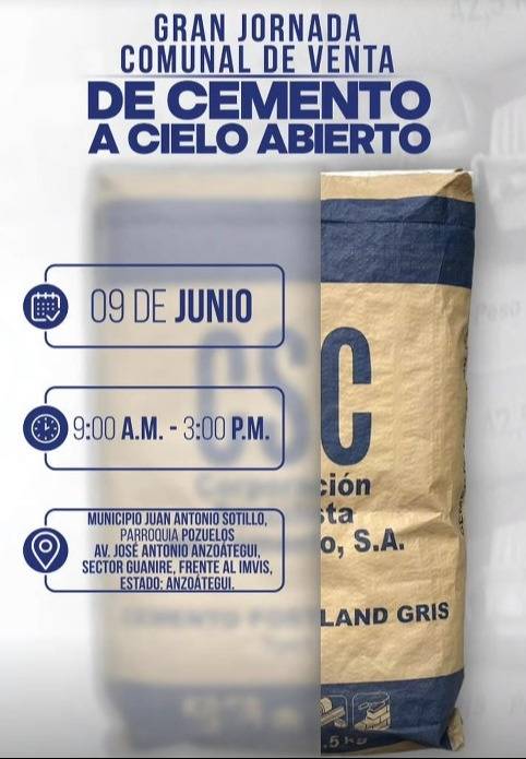 Nueva jornada de venta de cemento a precio de fábrica: puntos activos en las próximas horas