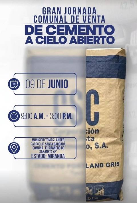 Nueva jornada de venta de cemento a precio de fábrica: puntos activos en las próximas horas