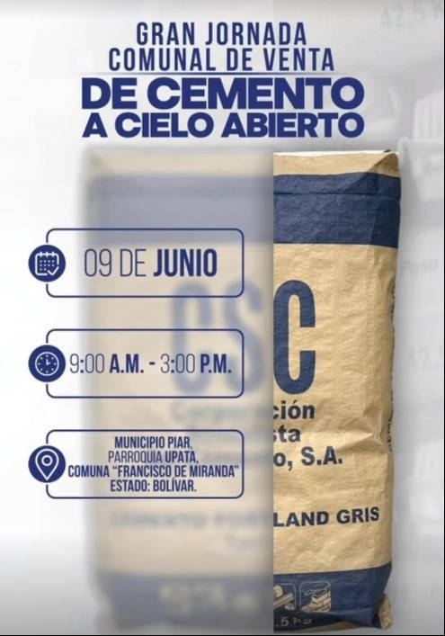Nueva jornada de venta de cemento a precio de fábrica: puntos activos en las próximas horas