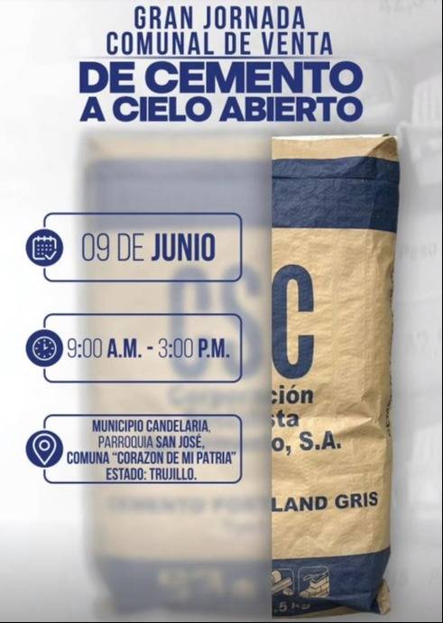 Nueva jornada de venta de cemento a precio de fábrica: puntos activos en las próximas horas