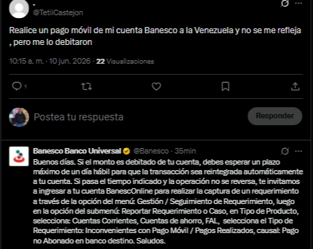 Reportan fallas en la plataforma de Banesco este 10 de junio: detalles