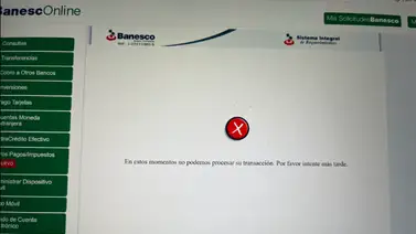 Reportan fallas en la plataforma de Banesco este 10 de junio: detalles Reportan fallas en la plataforma de Banesco este 10 de junio: detalles