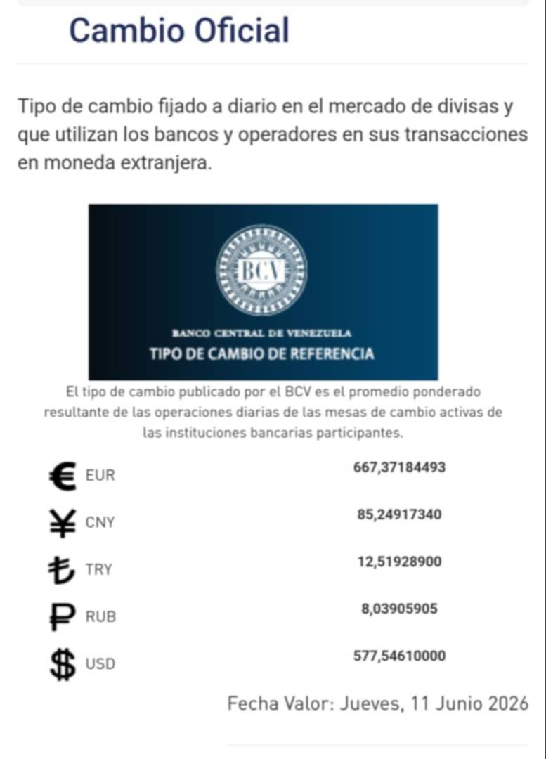 Dólar y euro BCV para hoy 11 de junio: así se cotizan las monedas oficiales