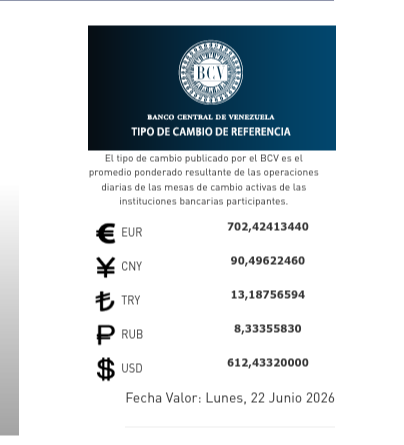 Dólar y euro BCV para el 22 de junio: así se cotizarán las divisas extranjeras