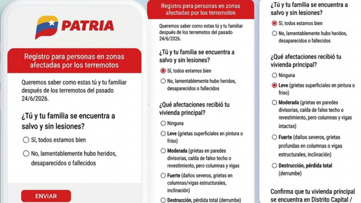 Gobierno inicia censo a través del Sistema Patria: preguntas y cómo llenar la encuesta habilitada por terremotos