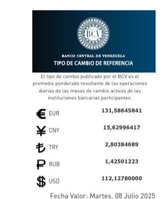 Precio del dólar y euro BCV para el 8 de julio: así se cotizarán las divisas oficiales Precio del dólar y euro BCV para el 8 de julio: así se cotizarán las divisas oficiales