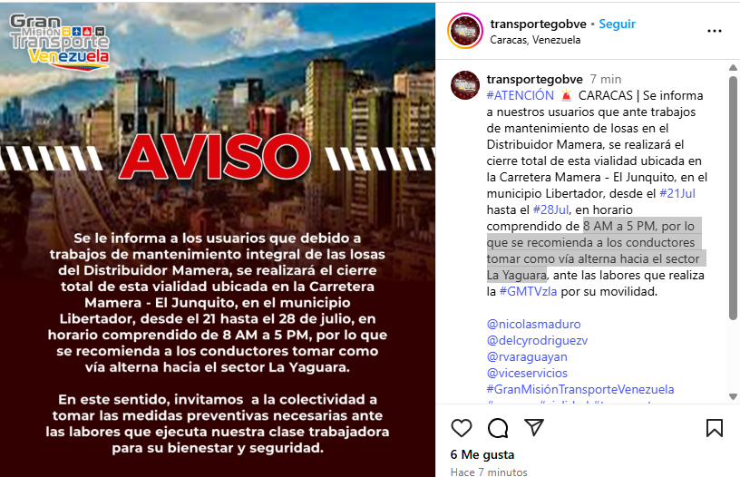 Anuncian cierre temporal del Distribuidor Mamera: fecha, horarios y ruta alterna