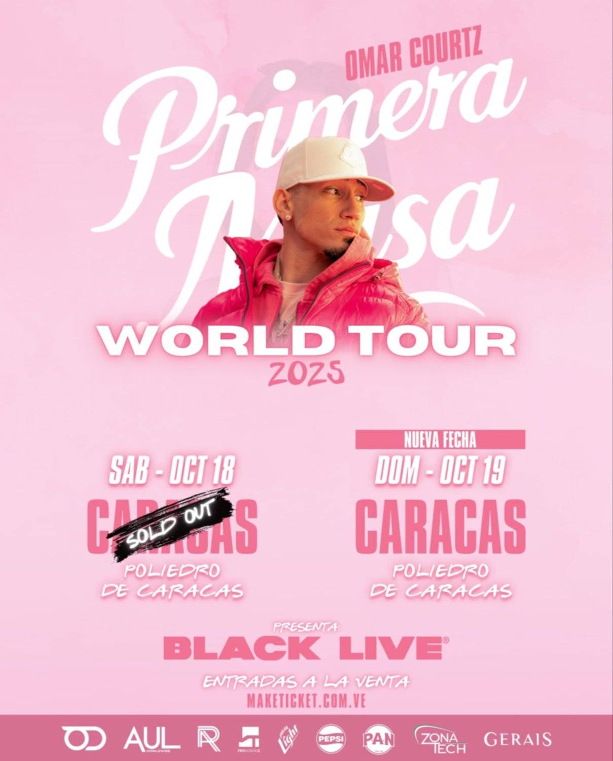 ¡Boom urbano! Omar Courtz arrasa en Caracas y expande su tour por Venezuela