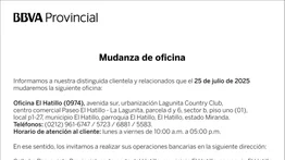 BANCO PROVINCIAL OFICINA EL HATILLO (0974)  22 JUL 25