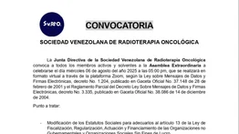CONVOCATORIA II SOCIEDAD VENEZOLANA DE RADIOTERAPIA ONCOLÓGICA 28 JUL 25