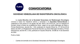 CONVOCATORIA III SOCIEDAD VENEZOLANA DE RADIOTERAPIA ONCOLÓGICA 28 JUL 25
