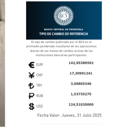 Precio del dólar y euro BCV para hoy 31 de julio: así se cotizan las divisas Precio del dólar y euro BCV para hoy 31 de julio: así se cotizan las divisas