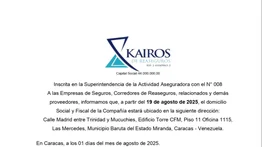 COMUNICADO  KAIROS DE REASEGUROS 1 AGO 2025