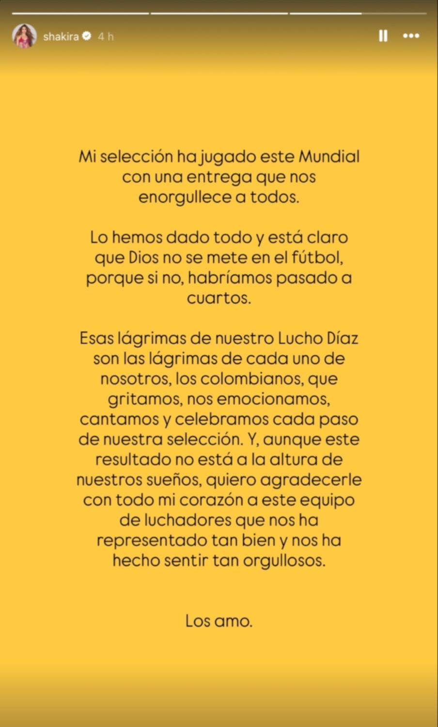 Así fue la reacción de Shakira tras la eliminación de Colombia en el Mundial 2026