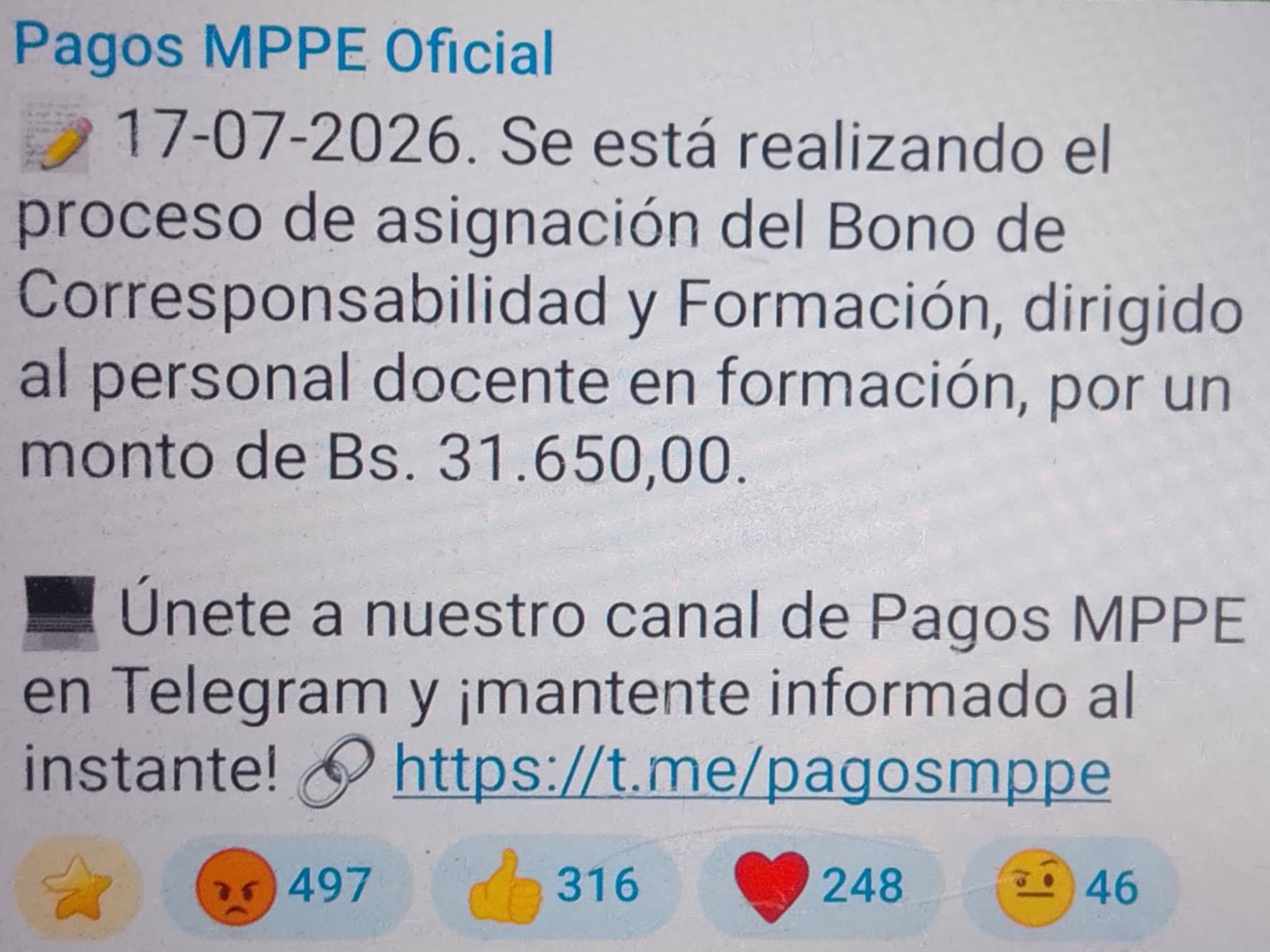 Acreditan nuevo bono para el sector educativo: abono en el Sistema Patria