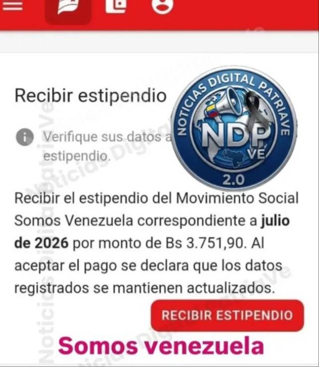 Plataforma Patria inicia pago de nuevo bono por más de Bs. 3.700: detalles