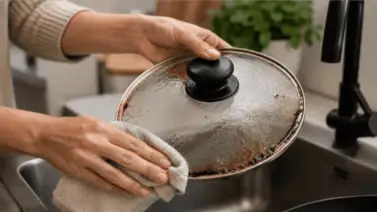 Elimina la grasa rebelde de la tapa de tu sartén: limpieza fácil a muy bajo costo Elimina la grasa rebelde de la tapa de tu sartén: limpieza fácil a muy bajo costo