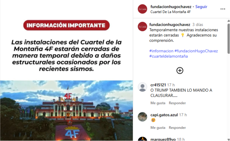 Cuartel de la Montaña 4F fue cerrado tras terremotos: esto es lo que se sabe Cuartel de la Montaña 4F fue cerrado tras terremotos: esto es lo que se sabe