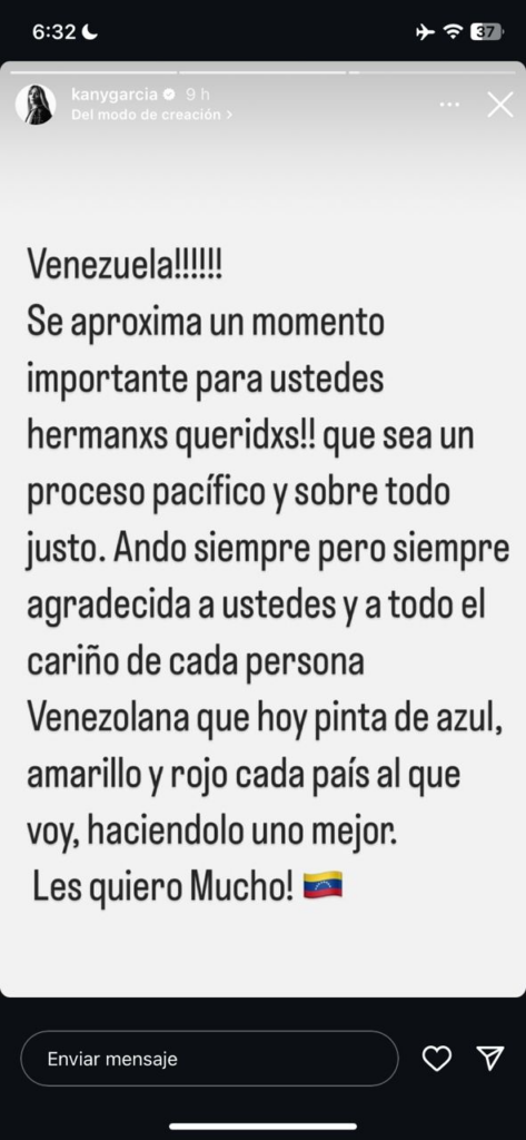 Kany García dedica mensaje a sus fanáticos venezolanos (+Foto) Kany García dedica mensaje a sus fanáticos venezolanos (+Foto)