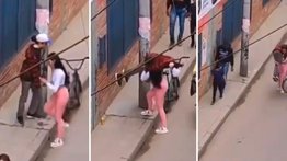 Mujer sorprende a los internautas por cargar a su novio borracho (+Video)