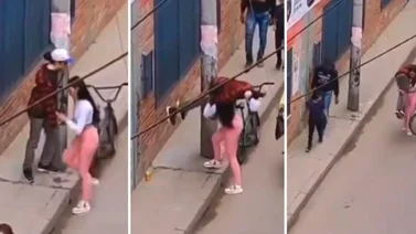 Mujer sorprende a los internautas por cargar a su novio borracho (+Video)