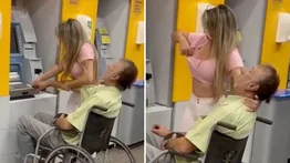 Mujer llevó a un adulto mayor moribundo a retirar dinero (+Video)