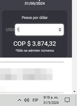 Así se cotiza el peso colombiano frente al dólar este #31May