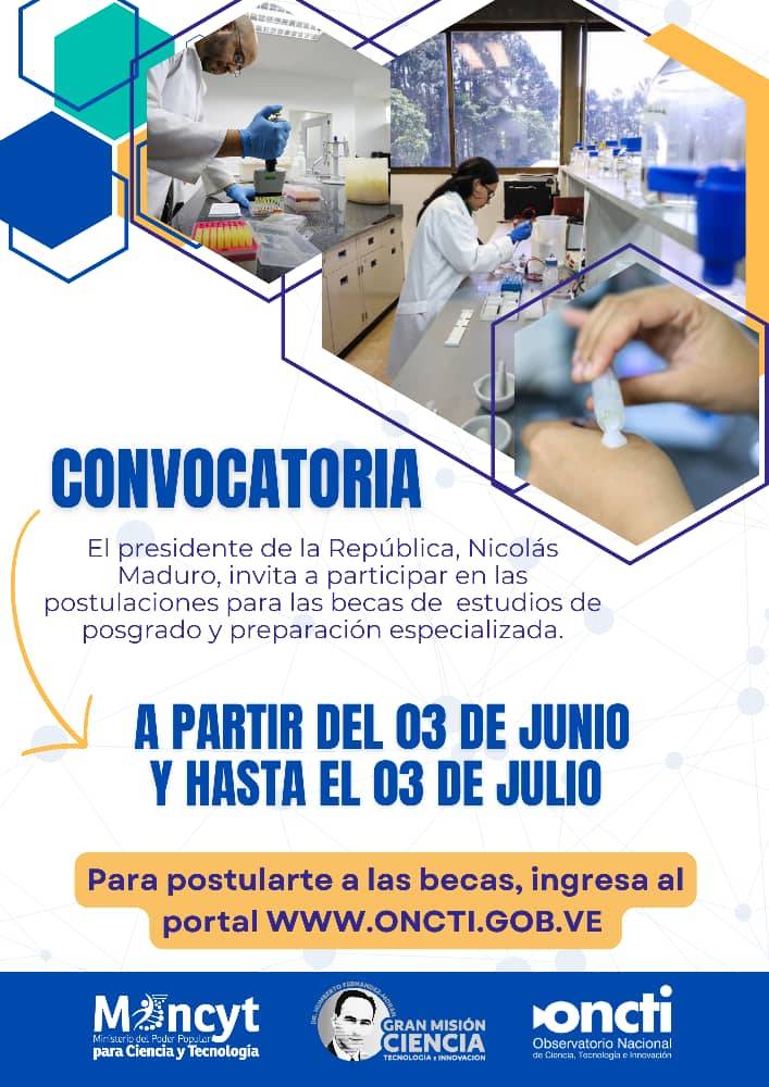 Ministerio de Ciencia abre convocatoria para optar a becas de posgrados y especializaciones