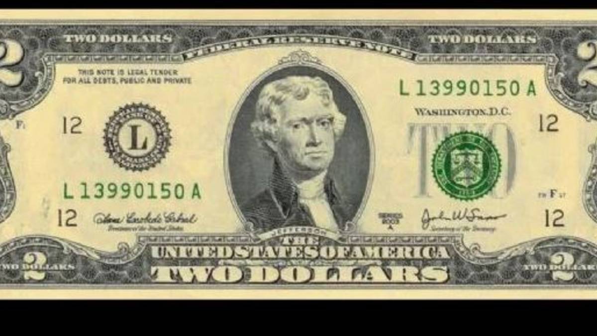 Así puedes identificar el billete de $2 por el que pagan miles de dólares