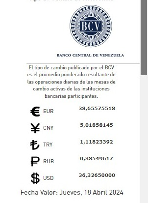 Dólar BCV Venezuela: Así se cotiza la moneda estadounidense este #18Abr Dólar BCV Venezuela: Así se cotiza la moneda estadounidense este #18Abr