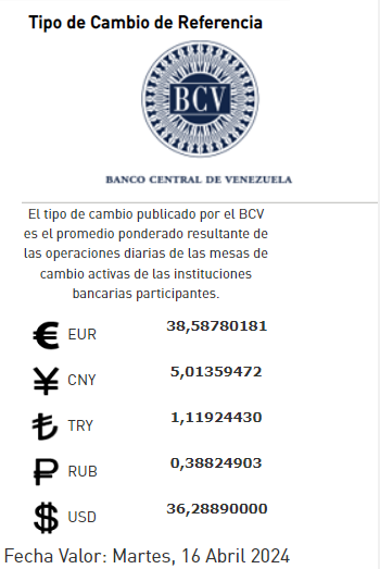 Dólar BCV Venezuela: Así se cotiza la moneda estadounidense este #16Abr Dólar BCV Venezuela: Así se cotiza la moneda estadounidense este #16Abr