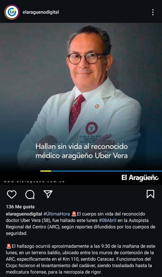 ÚLTIMA HORA: Hallan sin vida al médico Uber Vera este #8Abr ÚLTIMA HORA: Hallan sin vida al médico Uber Vera este #8Abr