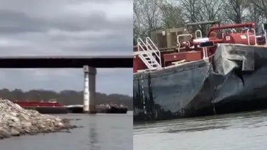 Barcaza provocó graves daños a un puente en Oklahoma Barcaza provocó graves daños a un puente en Oklahoma