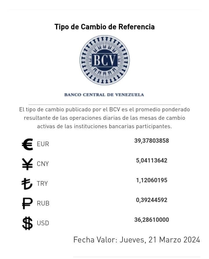 Dólar BCV Venezuela: Así se cotizará la moneda estadounidense este #21Mar Dólar BCV Venezuela: Así se cotizará la moneda estadounidense este #21Mar