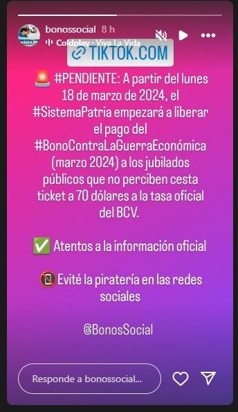 Tome nota del bono que el Sistema Patria comenzará a pagar este #18Mar (+Monto)