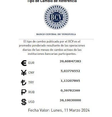 Dólar BCV Venezuela: Así se cotizará la moneda estadounidense hasta el #11Mar Dólar BCV Venezuela: Así se cotizará la moneda estadounidense hasta el #11Mar