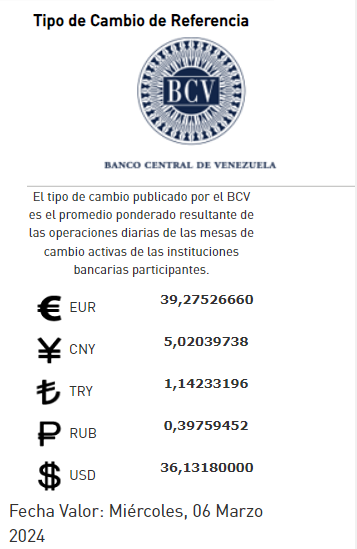 Dólar BCV Venezuela: Así se cotiza la moneda estadounidense este #6Mar Dólar BCV Venezuela: Así se cotiza la moneda estadounidense este #6Mar