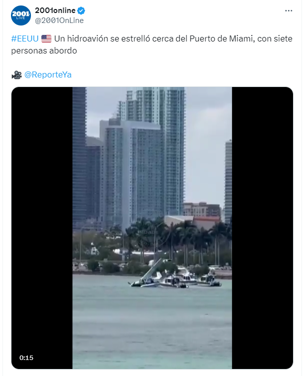 LO ÚLTIMO: Se estrella avión en el puerto de Miami (+VIDEO) LO ÚLTIMO: Se estrella avión en el puerto de Miami (+VIDEO)