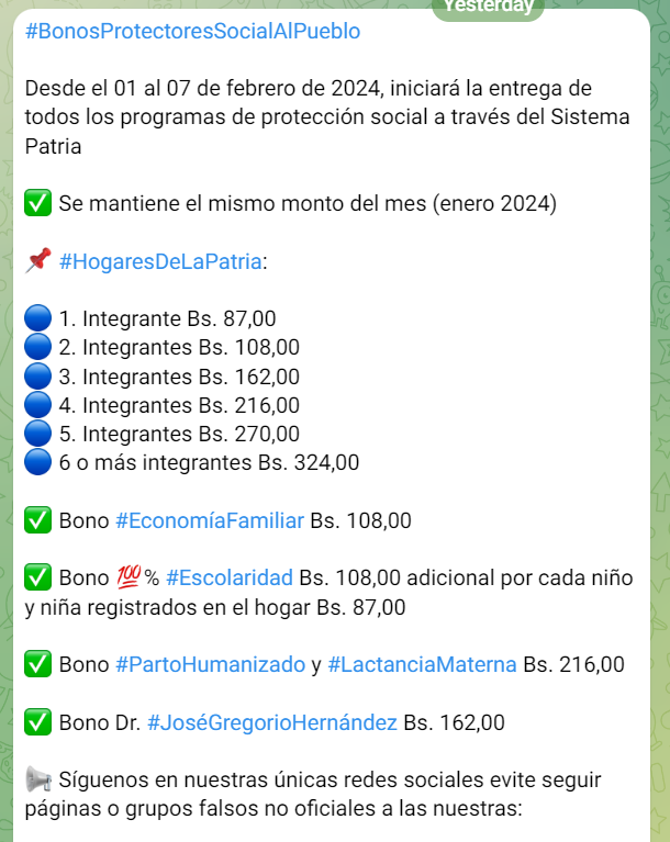 Febrero| Así quedaron los bonos José Gregorio Hernández y Hogares de la Patria (+Montos) Febrero| Así quedaron los bonos José Gregorio Hernández y Hogares de la Patria (+Montos)