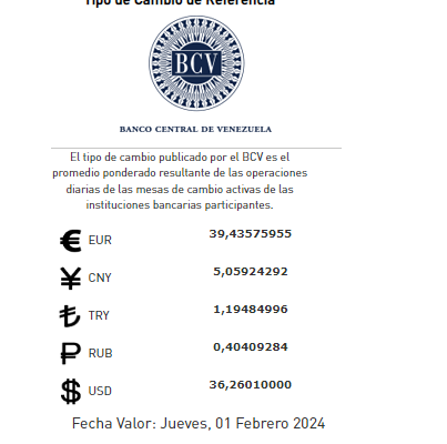 Dólar BCV Venezuela: Así se cotizará la moneda estadounidense este #1Feb Dólar BCV Venezuela: Así se cotizará la moneda estadounidense este #1Feb