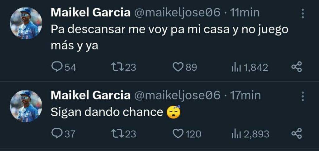 LVBP: Maikel García expresa su molestia en las redes por esta decisión de Tiburones (+Foto) LVBP: Maikel García expresa su molestia en las redes por esta decisión de Tiburones (+Foto)