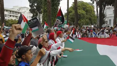 Miles de personas se concentran en Rabat para pedir fin al conflicto en Gaza Miles de personas se concentran en Rabat para pedir fin al conflicto en Gaza