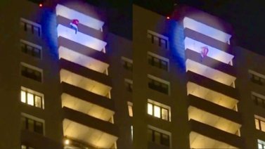 Hombre vestido de Papá Noel cae desde un piso 24 (+VIDEO)