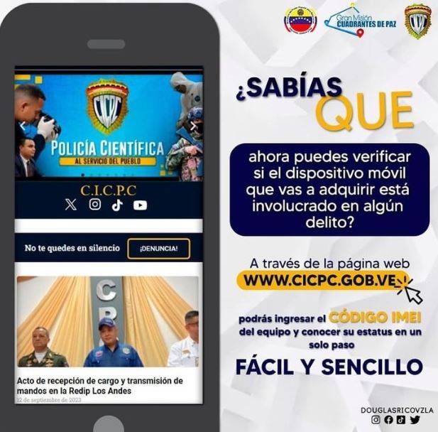 Si te robaron el celular, aquí puedes verificar si lo recuperó el Cicpc Si te robaron el celular, aquí puedes verificar si lo recuperó el Cicpc
