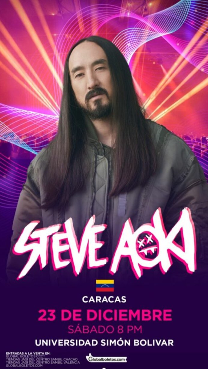 Steve Aoki aterriza en Caracas para presentarse en la Simón Bolívar