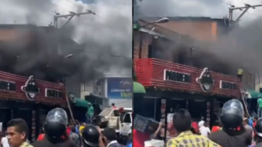 AHORA: Reportan incendio en panadería donde Corpoelec realizaba trabajos (Video)
