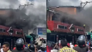 AHORA: Reportan incendio en panadería donde Corpoelec realizaba trabajos (Video)