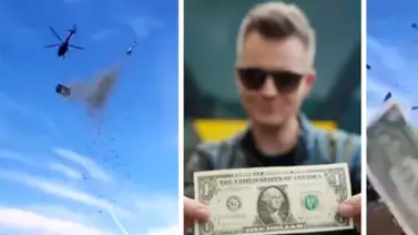 Actor checo lanzó un millón de dólares desde un helicóptero Actor checo lanzó un millón de dólares desde un helicóptero
