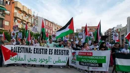 Un grupo de personas protestaron en España en apoyo a Palestina