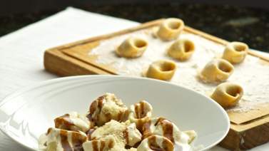 ¡Plato para sorprender! Tortellinis rellenos de asado